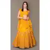 Mustard Color Banglory Silk Designer Party Wear Women Lehenga Choli -3784149667