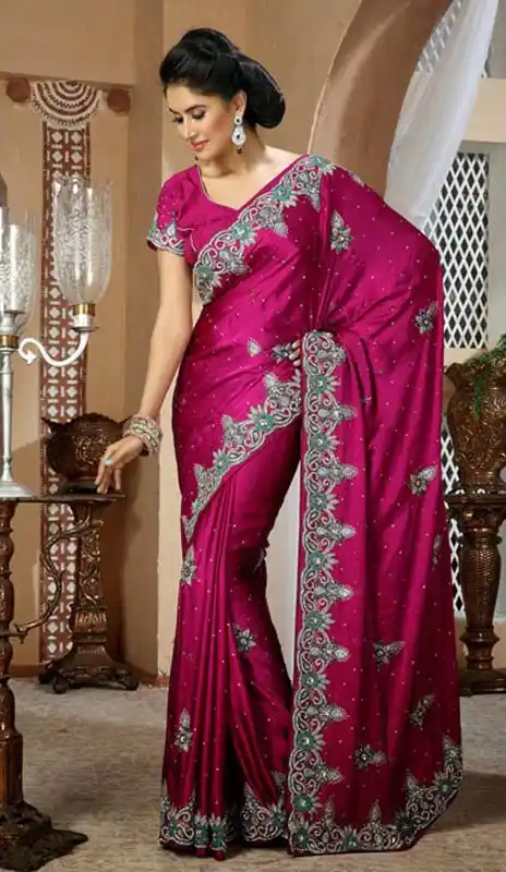Alluring Fuchsia Bridel  Saree