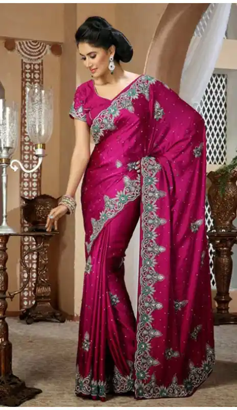 Alluring Fuchsia Bridel  Saree