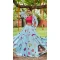Sky Blue Color Muslin Cotton Digital Printed Navratri Garba Lehenga Choli -111015657