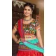 Navratri Festive Special Red Color Cotton Plus Size Women Lehenga Choli -111976255