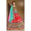 Navratri Festive Special Red Color Cotton Plus Size Women Lehenga Choli -111976255