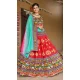 Navratri Festive Special Red Color Cotton Plus Size Women Lehenga Choli -111976255