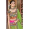 Navratri Festive Special Green Color Cotton Plus Size Women Lehenga Choli -111976256