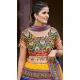 Navratri Festive Special Blue Color Cotton Plus Size Women Lehenga Choli -111976258