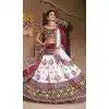Navratri Festive Special White Color Cotton Plus Size Women Lehenga Choli -111976260