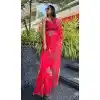 Rani Pink Color Organza Digital Printed Casual Party Wear Saree Blouse -3802149786