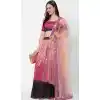 Peach Color Georgette Tradtional Party Wear Plus Size Lehenga Choli -3853150193