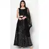Black Color Velvet Tradtional Party Wear Plus Size Lehenga Choli -3855150198