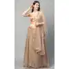 Beige Color Net Fancy Party Function Wear Women Lehenga Choli -3861150210