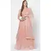 Peach Color Net Function Wear Heavy Designer Plus Size Lehenga Choli -3862150217