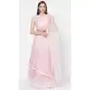 Light Pink Color Net Function Wear Heavy Designer Plus Size Lehenga Choli -3862150218