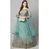 Sky Blue Color Net Function Party Wear Heavy Plus Size Lehenga Choli -3863150222