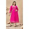 Pink Color Heavy Rayon Party Wear Readymade Plus Size Kurtis -3918150495