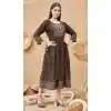 Ethnic Brown Color Heavy Rayon Party Wear Readymade Plus Size Kurtis -3918150497