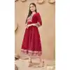 Classy Maroon Color Heavy Rayon Party Wear Readymade Plus Size Kurtis -3918150499