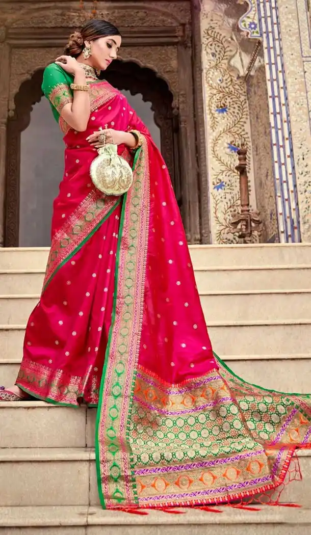 Dark Pink Color Soft Silk Traditional Diwali Festive Wear Saree Blouse -3901150414