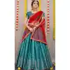 Rama Blue Color Pure Silk Traditional Wear Diwali Special Lehenga Choli -3999151004