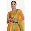 Jacquard Zari Woven Work Party Wear Women Lehenga in Yellow -4380154089