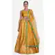 Jacquard Zari Woven Work Party Wear Women Lehenga in Yellow -4380154089