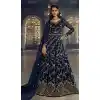 Navy Blue Color Butterfly Net Embroidery Work Pakistani Anarkali Salwar Kameez -4402154252
