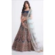Blue Color Net Sequence Embroidery  Work Bridal Wedding Lehenga Choli -4403154254