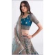 Teal Blue Color Net Sequence Embroidery Work Bridal Wedding Lehenga Choli -4403154256