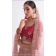 Pink Color Net Sequence Embroidery Work Bridal Wedding Lehenga Choli -4403154257