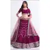 Magent Color Silk Georgette Sequence Embroidery Work Bridal Wedding Lehenga Choli -4403154258