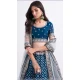 Pretty Blue Color Silk Georgette Sequence Embroidery Work Bridal Wedding Lehenga Choli -4403154259