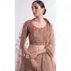 Peach Color Silk Sequence Embroidery Work Bridal Wedding Lehenga Choli -4403154260