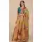Banglory silk Floral Print Work Party Wear Lehenga Choli in Mustard Yellow -4408154286