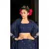 Navy Blue Color Georgette Embroidery Designer Women Lehenga Choli -4420154421