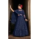 Navy Blue Color Georgette Embroidery Designer Women Lehenga Choli -4420154421