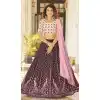 Thread Embroidery Work Georgette Women Lehenga Choli in Wine -4422154430