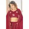 Thread Embroidery Work Georgette Women Lehenga Choli in Maroon -4422154432