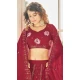 Thread Embroidery Work Georgette Women Lehenga Choli in Maroon -4422154432