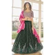 Thread Embroidery Work Georgette Women Lehenga Choli in Green -4422154433
