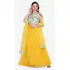 Yellow Color Net Fancy Evening Wear Lehenga Choli - 4449154604