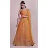 Orange Color Taffetta Silk Fancy Evening Wear Lehenga Choli - 4449154608