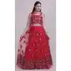 Red Color Net Fancy Evening Wear Lehenga Choli - 4449154609