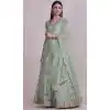 Pista Green Color Taffeta Silk Fancy Evening Wear Lehenga Choli - 4449154610