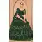Dark Green Color Net Embroidered Fancy Evening Wear Lehenga - 4452154638