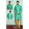 Light Green Color Brocade Designer Wear Men's Plus Size Kurta Pajama -4455154699