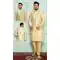 Gorgeous Gold Color Brocade Designer Wear Men's Plus Size Kurta Pajama -4455154704