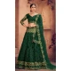 Bottle Green Color Net Embroidered Designer Festive Wear Lehenga Choli - 4451154629
