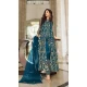 Teal Blue Color Pure Butterfly Net Sequence Work Heavy Party Wear Suit- 4458154743
