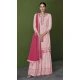 Baby Pink Color With Embroidery Work Faux Georgette Party Wear Palazzo Suit - 4474154854