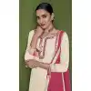 White Color With Embroidery Work Faux Georgette Party Wear Palazzo Suit - 4474154855