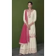 White Color With Embroidery Work Faux Georgette Party Wear Palazzo Suit - 4474154855